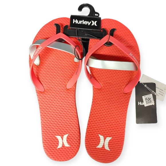 Hurley Women’s Size 7/8 Flip Flop Thong Sandals Brave Floral Pink - Picture 1 of 6